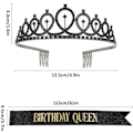 Miniatyrbillede 2 af 6: Fødselsdagskroner til kvinder Fødselsdagsdronning Sash & Rhinestone Tiara Sæt Fødselsdagstiaraer og Sash til kvinder