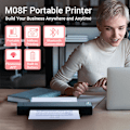 Miniatyrbillede 4 af 5: Lille Mini Blækfri Termisk Printer til A4 Genopladelig Letvægtsprinter til Kontor Kvittering