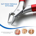 Miniatyrbild 5 av 8: Nagelklippare för tånaglar, raka blad för att förhindra inåtväxta tånaglar, nagelklippare för tjocka naglar, ergonomiska fingernagelklippare röda