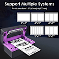 Miniatyrbillede 5 af 5: Termisk Etiketprinter, Forsendelses Etiketprinter, 4x6 Direkte Termisk Etiketprinter, Kommerciel Termisk Etiketmaskine, Kompatibel med Windows & Mac
