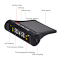 Miniatyrbillede 3 af 4: 1 Sæt Smart TPMS med 4 Eksterne Sensorer Trådløs Solenergi USB Opladning Temperatur Advarsel LED Display Bil Dæktryk Alarm Overvågningssystem Køretøj Black