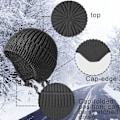 Miniatyrbilde 3 av 6: Vinterlue med øreklaffer Ulllue Hodevarmer Beanie for menn og kvinner Utendørs 2