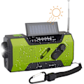 Miniatyrbillede 1 af 5: Håndsvinget Nødradio, Solcelledrevet Bærbar Multifunktions Udendørs Radio med 2000mAh Strøm/LED Lommelygte/SOS Alarm (Grøn)