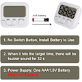 Miniatyrbillede 3 af 5: Digital Timer, 2-pak Basic Høj Lydstyrke Alarm Nedtællings Digital Timer Køkken Timer Begivenhed Timer