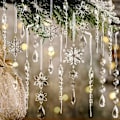 Miniatyrbillede 1 af 6: 18 stk. Juletræspynt Krystal Ornamenter - Hængende Akryl Jule Snefnug Ishæng Krystal Ornamenter til Juletræ.
