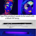 Miniatyrbillede 2 af 4: Neon Glow-in-the-Dark Ansigtsmaling Kridt, UV Krops Sort Lys Glød Makeup Sticks Markører Til Fastelavn Halloween Maskerader