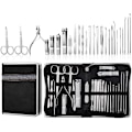 Miniatyrbild 1 av 7: Professionell 26-delad Manikyrset Nagelklippare Set - Rostfritt Stål Manikyrkit i Elegant Läderfodral (Svart)