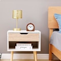 Miniatyrbild 6 av 6: Mörk Trä, Batteridriven Morgonväckarklocka Snooze-Funktion Luminous Resa Trä Väckarklocka Tyst Icke-Tickande Analog Väckarklocka Händer Stigande S