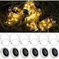 Miniatyrbillede 5 af 5: 4 Pak Udendørs Solcellelamper 30LED Mason Jar Lys Solenergi