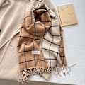 Miniatyrbillede 1 af 7: Vintervarme Luksusmærker Klassisk Engelsk Stil Kvinders Sjal Mode Tartan Dobbeltsidede Sjal Tassel Sjal Pashmina Dame 1