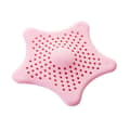 Miniatyrbilde 1 av 5: Silikonvaskfilter, dusjhårfilter, sjøstjerne bade- og dusjavløpsfilter (rosa 3 stk) B