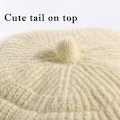 Miniatyrbillede 5 af 6: Damer Vinterhatte - Varmt Strikket Visirhat Damer Fleeceforet Varmt Fleece Spids Beret 1
