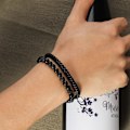 Miniatyrbild 6 av 6: Svarta Pärl armband för Män Pojkar - 6mm Obsidian Onyx Lava Pärlor Armband Set för Par - Julgåvor Födelsedagspresenter