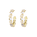 Miniatyrbilde 3 av 7: Mote oval opal hoops øredobber for kvinner fest jenter temperament tilbehør unike øredobber gave
