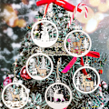 Miniatyrbild 3 av 6: Vinterland Ornament för Julgran - 6-pack Julgranspynt i Trä för Vinterjul