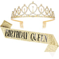 Miniatyrbillede 1 af 6: Fødselsdagskroner til kvinder Fødselsdagsdronning Sash & Rhinestone Tiara Sæt Fødselsdagstiaraer og Sash til kvinder