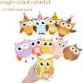 Miniatyrbillede 3 af 7: 4 stk. Ugle Fødselsdagsbannere Farverige Ugle Flagbannere Ugle Print Bunting Banner Ugle Tema Party Dekorationer til Babyshower Fødselsdagsfest Tilbehør