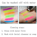 Miniatyrbillede 3 af 4: Neon Glow-in-the-Dark Ansigtsmaling Kridt, UV Krops Sort Lys Glød Makeup Sticks Markører Til Fastelavn Halloween Maskerader