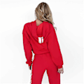 Miniatyrbillede 2 af 5: Dame Colorblock Tracksuit Sæt med Hættetrøje Joggingbukser Sportsdragt Red S