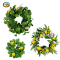 Miniatyrbillede 5 af 5: Kunstig plante Eucalyptus blad krans Simulation citron guirlande Hjem gård interiør dør ornamenter Silke blomster A