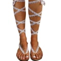 Miniatyrbilde 1 av 5: Kvinners Boho Gladiator Stropp-Flip-Flops Sandaler Sommer Strand Sko 42