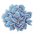 Miniatyrbild 1 av 2: Blå Jeans Broderade Märken Sylappor Pionblomma Broderad Lapp Blå Applikationslapp