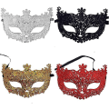Miniatyrbillede 1 af 5: Pakke med 4 venetianske masker, maskebalmasker, karnevalsfestmasker, glitrende festmasker