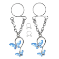 Miniatyrbilde 5 av 5: 8xbutterfly Nippelring Justerbar Nippelklemmer Kroppssmykker Lyseblå