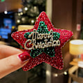 Miniatyrbilde 5 av 5: Søte Glitter Nyttår Jul Brosje Snømann Julenissen Juletre Stjerneformet Pin Kles Sjal Badge Antrekk Tilbehør A