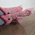 Miniatyrbillede 2 af 2: Funky Dyreprint Midskaft Jule Sokker - Unisex Jule Strikket Gave Carp