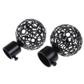 Pikkukuva 5 / 5: 2 kpl 28mm Dia verhokiskojen rautapäätteet Black 22mm