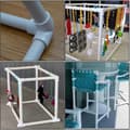 Miniatyrbillede 3 af 5: 10 stk. PVC-rørfittings 20 mm 5-vejs retvinklet 3-dimensionel albue-rørforbindelse til møbler sort
