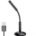 USB-computermikrofon, USB-computermikrofon med mute-knap med LED-indikator, Plug & Play, kompatibel med Mac/Windows