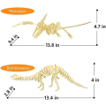 Pikkukuva 4 / 5: 3D-puinen dinosauruksen palapeli - 6-osainen puinen dinosauruksen luurankomallin palapeli - Diy-puinen käsityö 3D-palapeli - Stem-lelut lahjoja lapsille ja aikuisille