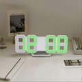 3D Led Digital Väggklocka, Sovrum Skrivbordsväckarklocka Digital Väggklocka, 21,5 X 8,8 Cm (Grön)