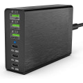 Miniatyrbillede 1 af 5: 96w 6-port Desktop Usb-opladningsstation med 3 Usb-c-porte og Qc3.0-porte, 20w hurtigoplader Eu Plu