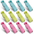 Miniatyrbillede 1 af 5: Brødpose-Klips, Nemt Greb og Lås, Assorteret (Blågrønrosa) 12 Pak