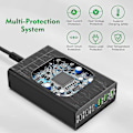 Miniatyrbilde 2 av 5: 96w 6-port skrivebords USB-ladestasjon med 3 USB-C-porter og Qc3.0-porter, 20w hurtiglader EU-plugg