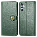 Pikkukuva 1 / 5: Samsung Galaxy A56 5G Kotelo Nahkainen Lompakkokotelo Jalustalla ja Rannekkeella -[HK] Vihreä Green Multicolor