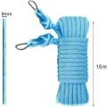 Miniatyrbillede 2 af 5: Polyester Vaskeline, 15m Heavy Duty Tøjline Multifunktionel Blød Flettet 8mm Rejse Tøjline Med 2 Kroge