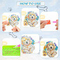 Miniatyrbillede 4 af 5: Stykker Nøglering Diamantmaleri Hunde DIY 5D Diamantkunst Pa DXGHC