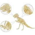 Pikkukuva 5 / 5: 3D-puinen dinosauruksen palapeli - 6-osainen puinen dinosauruksen luurankomallin palapeli - Diy-puinen käsityö 3D-palapeli - Stem-lelut lahjoja lapsille ja aikuisille