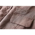 Miniatyrbilde 5 av 5: Dame bomullslinvest, casual løs V-hals ermeløs vestjakke Khaki X-Large