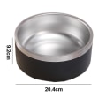 Miniatyrbillede 3 af 5: Rustfrit stålskål til hunde, skridsikker, rummer 64 ounce Black 64oz