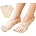 Miniatyrbild 1 av 5: Pairs Femtåstrumpor Osynliga Kompressionsandning Halksäkra Låg Skärning Foder Spacer Båtsockor Fulltå Yoga Sockor för Kvinnor