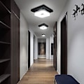Miniatyrbillede 2 af 5: Firkantet LED-loftlampe, kreativ minimalistisk veranda-loftlampe, entre-loftlampe