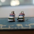 Miniatyrbillede 4 af 4: Stack Bog Øreringe Bibliotek Farve Flerfarvet Bog Vedhæng Øreringe