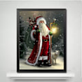 Miniatyrbillede 2 af 5: DIY Diamantmaleri Kit Jul til voksne, Snemark Santa