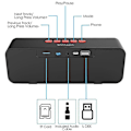 Miniatyrbild 5 av 5: Bluetooth-högtalare, bärbar trådlös högtalare för utomhusbruk (röd)