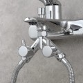 Miniatyrbillede 3 af 4: Messingaflederventil Bruserafspærringsventil 2-vejs Y-splitter 1/2 tommer til bruseslange og brusehoved Krom